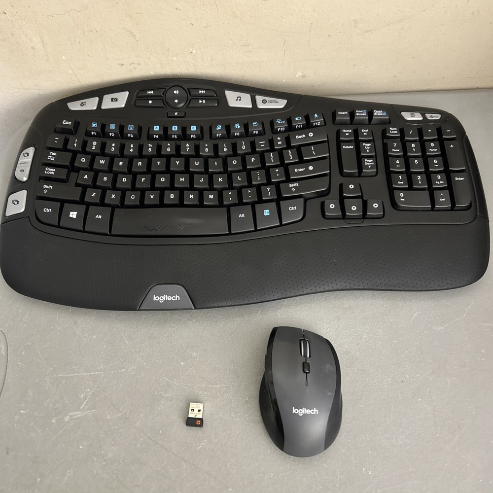 Logitech K350 Ergonomic Keyboard And Wireless Mouse USB Receiver