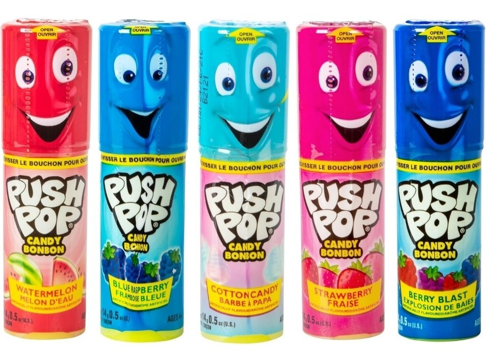 Push Pop Candy Lollipops - 24 Ct Candy Variety Pack Assorted Fruit Flavors