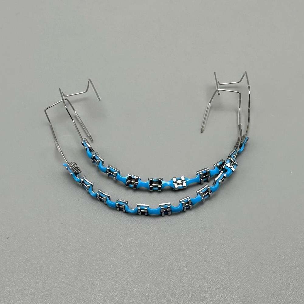 2Pcs/Pack Temporary Tooth Decoration with Metal Bracket Orthodontic Power Chains