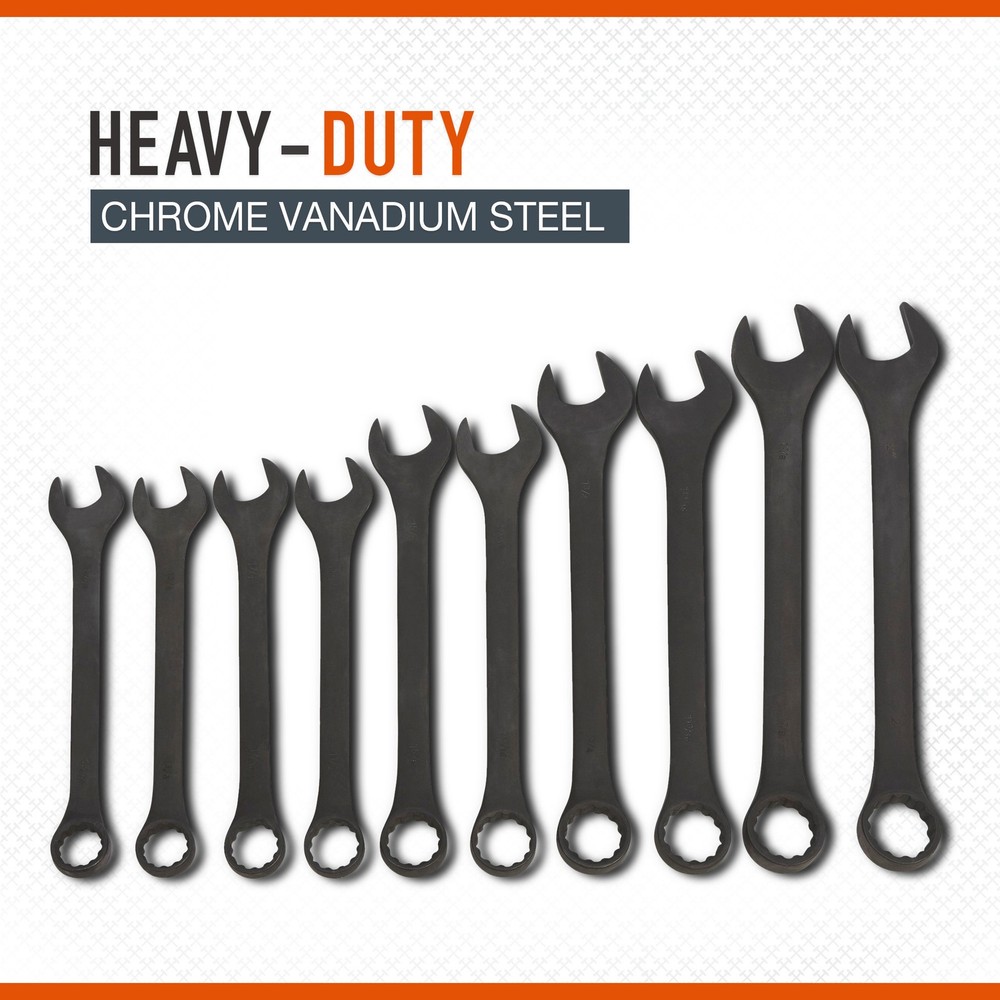Ironton Jumbo Combination Wrench Set, 10-Pc., SAE