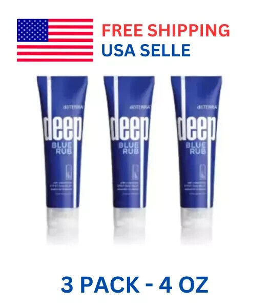 3 PACK DoTERRA Deep Blue doterra Rub Body Cream - 4 oz EXP:03/2027 +