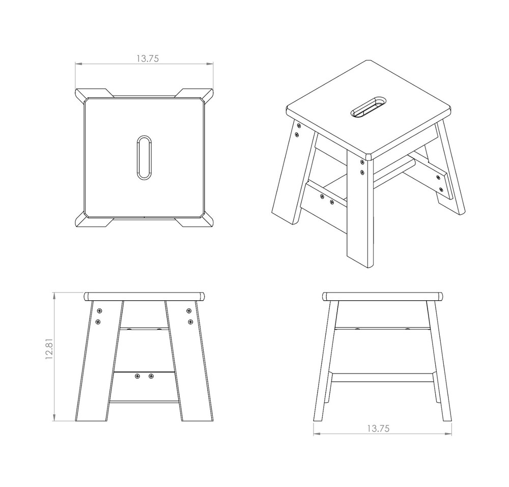 Putnam Ladder Red Oak Step Stool