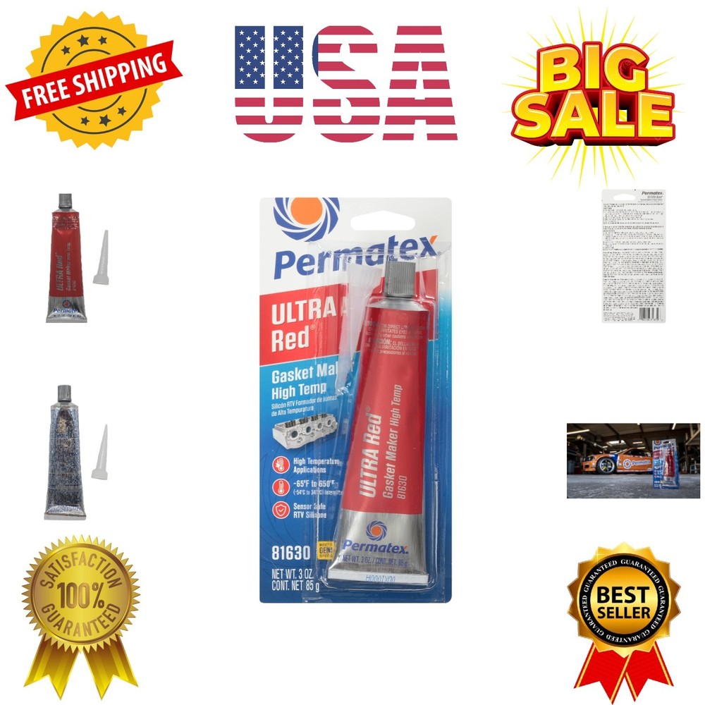 Ultra Red High Temperature Gasket Maker, 3 oz