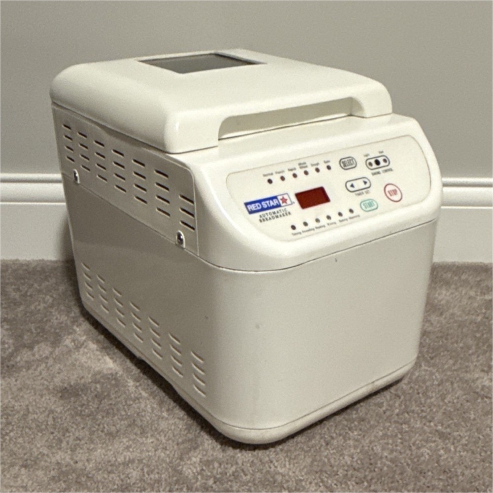 Red Star Automatic Breadmaker Electric White Timer LCD Display Multiple Programs