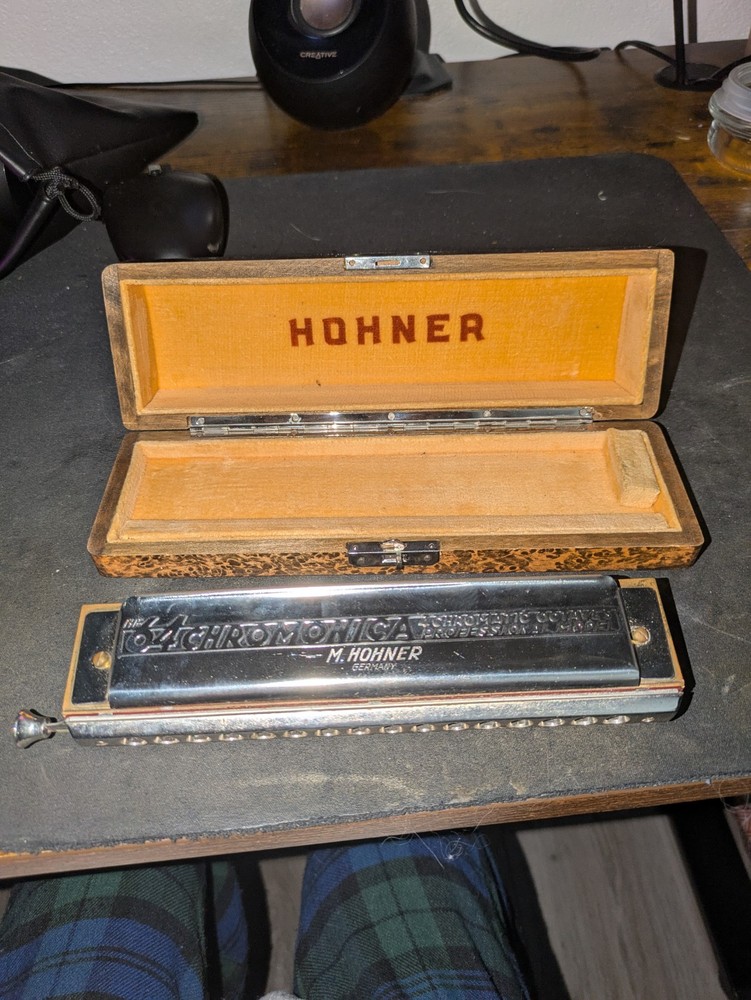 Hohner 64 Chromonica Made in Germany with Case