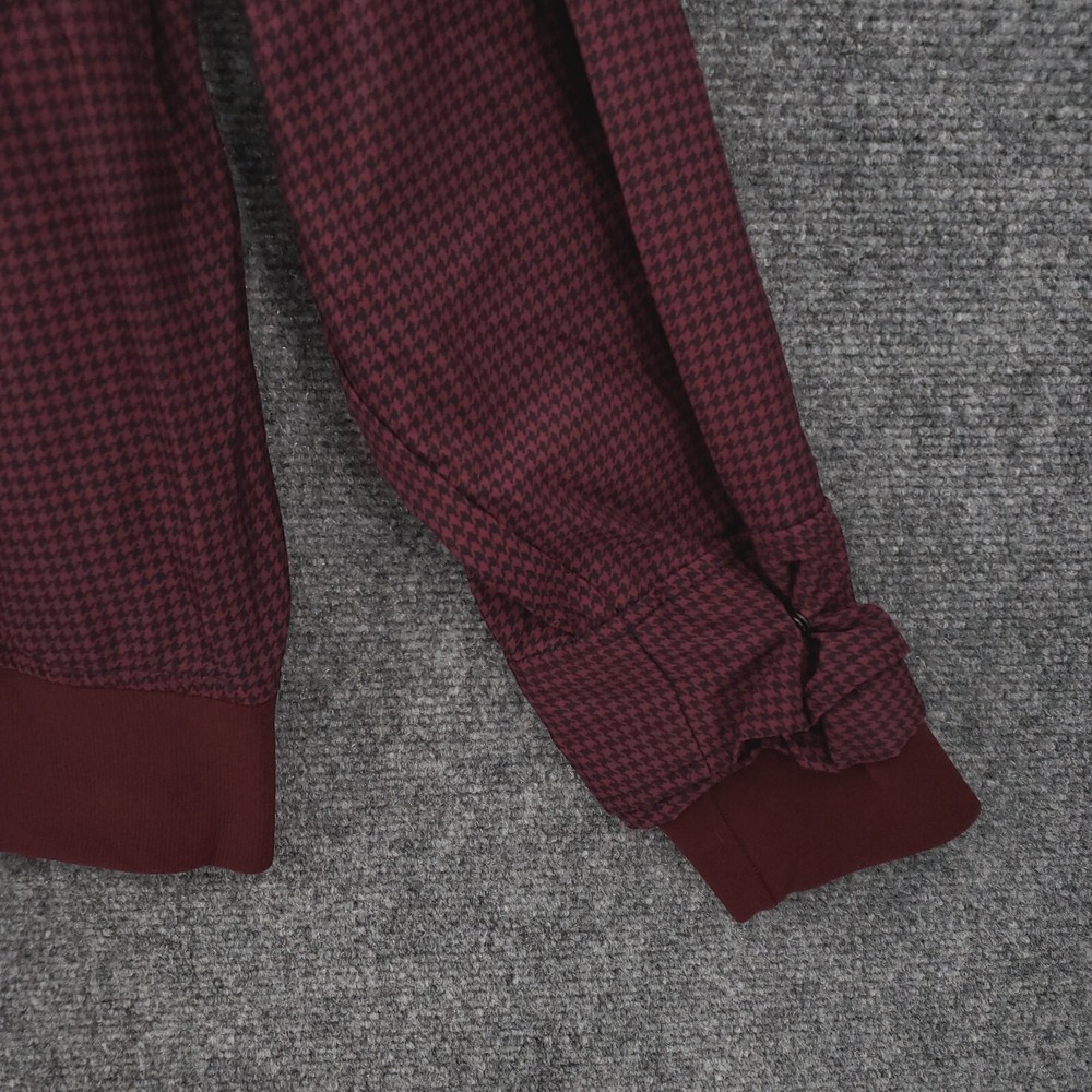 Zero Restriction Golf Jacket Mens L Large Red Houndstooth Pullover Golfing