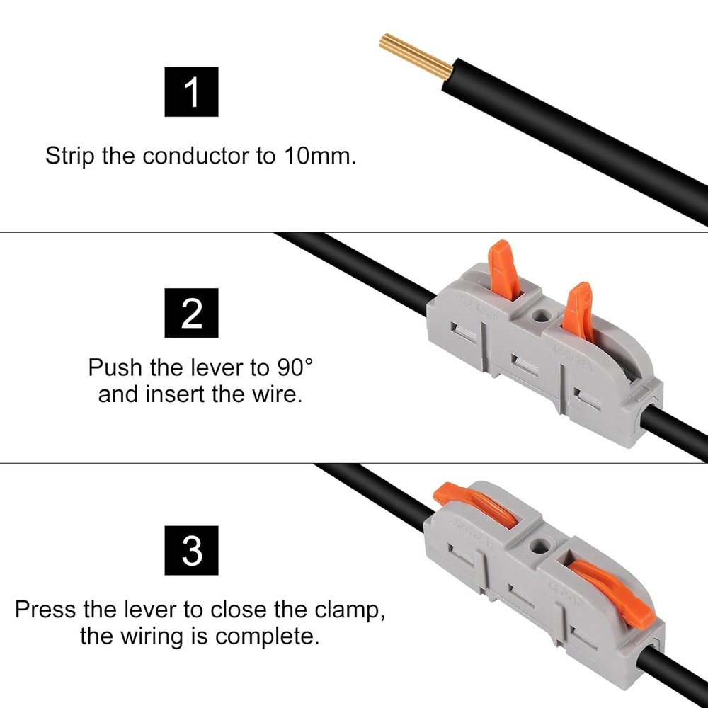 30Pcs Quick Connect Electrical Splicing Wire Connectors Kit Lever Wire Connector