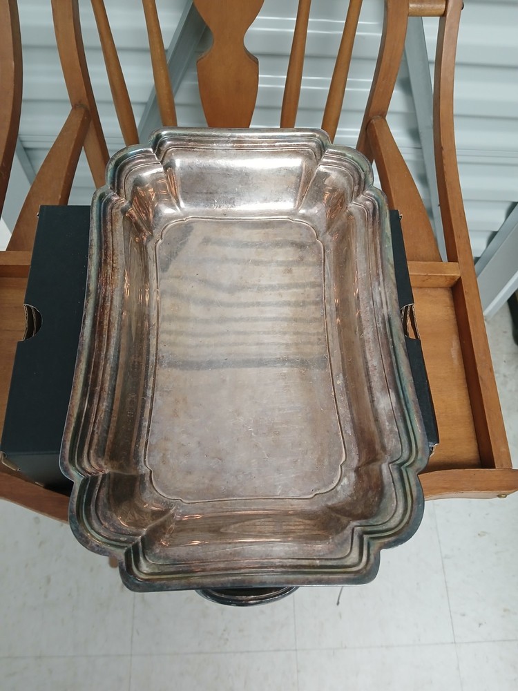 Vintage Chadwick Silverplated Rectangular Serving Dish w/ Handles Tray Serve SU