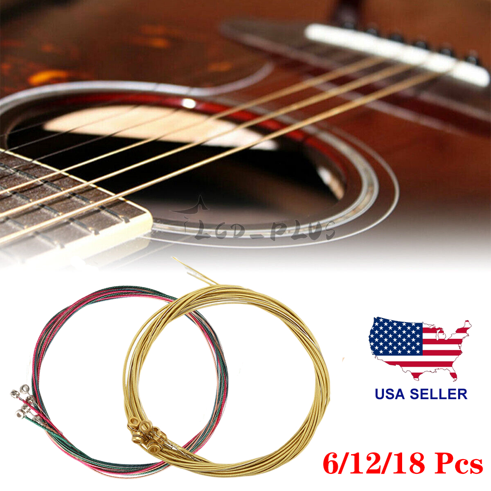 3 Sets of 6 Guitar Strings Replacement Steel String for Electric Acoustic Guitar