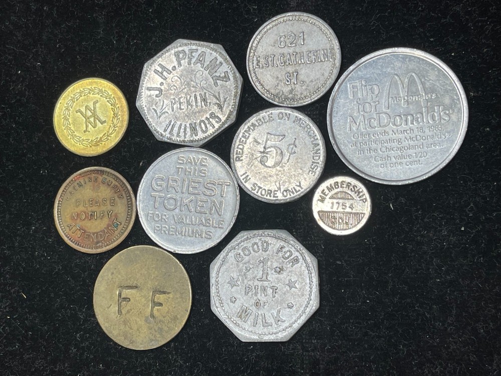 Assorted 10 Token Medal Coins Lot High Value