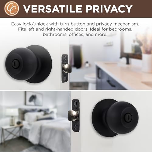 Copper Creek BK2020BC-3 Ball Knob, Passage Function, 3 Count Multipack, Black