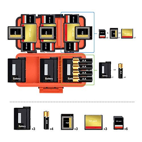 Camera Battery Memory Card Case, Memory Card Hard Protector D950_Orange Orange