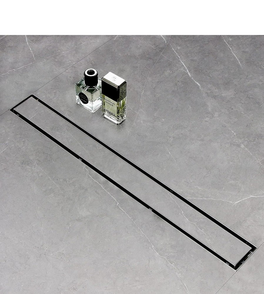 Linear Shower Drain, Shower Drain 54 inch with Flat & Tile Insert 2 in 1 Panel