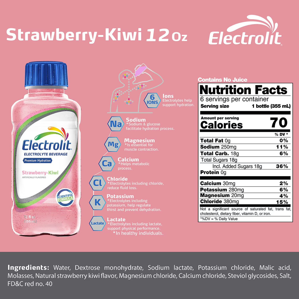 Electrolit Premium Hydration Variety Pack - 12 oz Bottles (15 Pack)