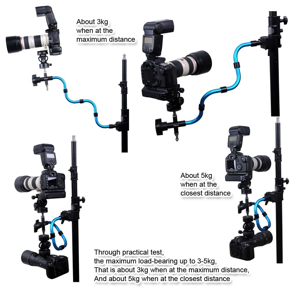 Support Bracket Holder for Camera Speedlight Flash Tripod Light Stand Load 3-5kg