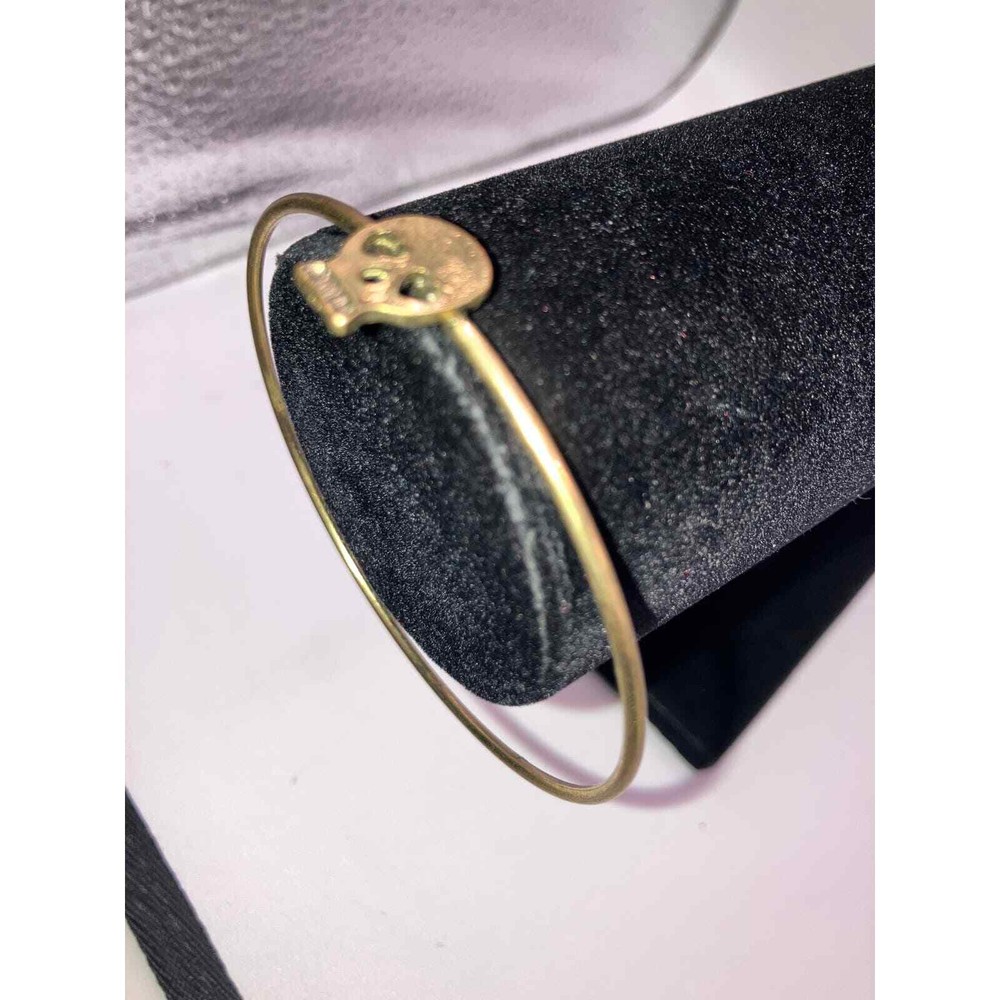 Skull Gold-Tone Thin Bangle 2 5/8" Bracelet!