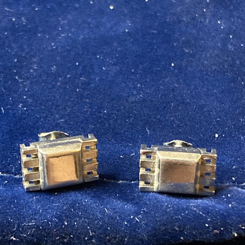 Vintage Chrome Stud Earrings￼