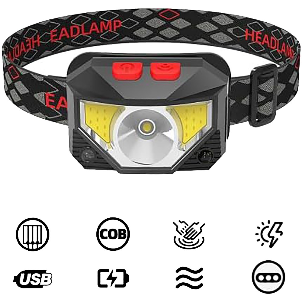 2 Pack USB Headlamp Rechargeable Waterproof LED Headlight Head Light Flashlight