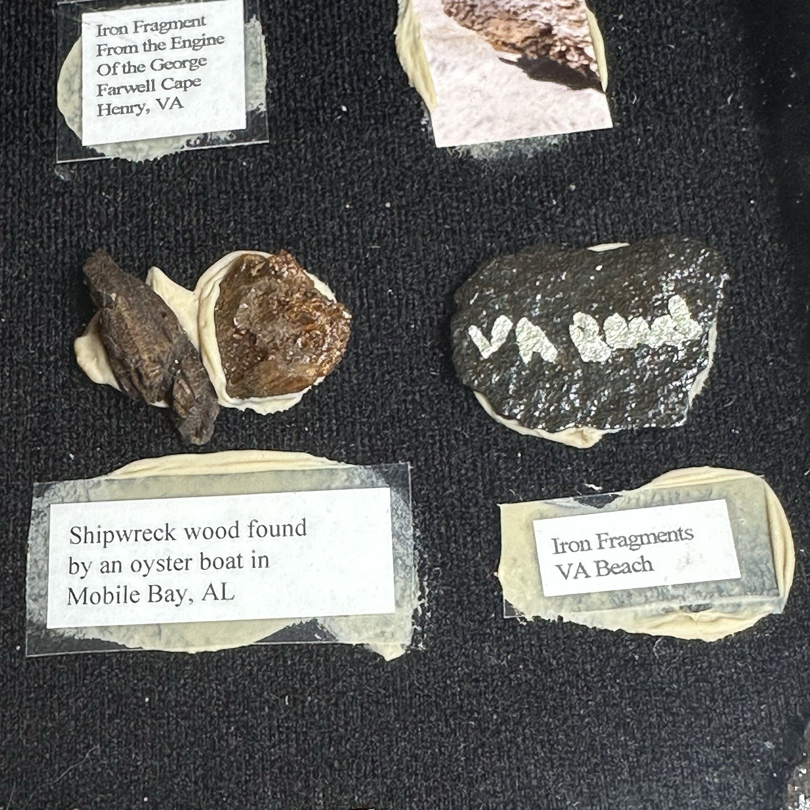 25+ Shipwreck Artifacts in Display Case USS Olympia Pocahontas Civil War Era