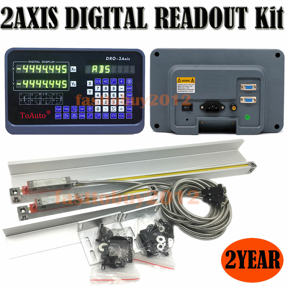 2Axis DRO Digital Readout Display +2pcs Linear Scale Encoder Customized Kit