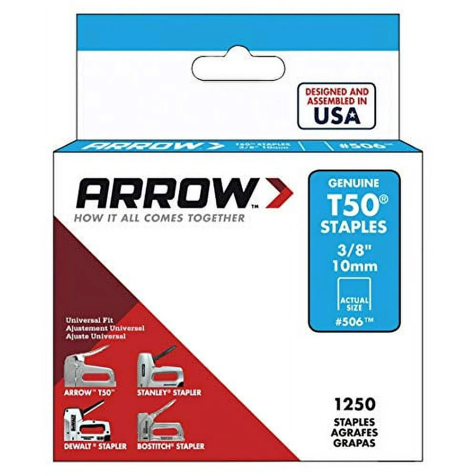 Arrow T50 Staples 3/8 Inch 1250 Pack Heavy Duty Galvanized Steel Free Shipping
