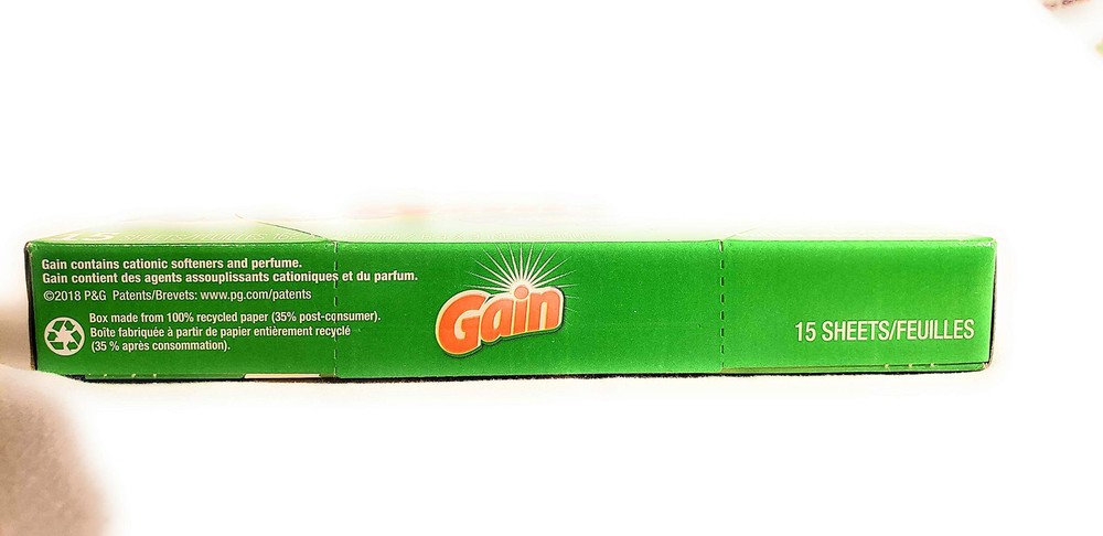 Gain Fabric Softener Dryer Sheets Original Fresh Scent 15 Count Static Control