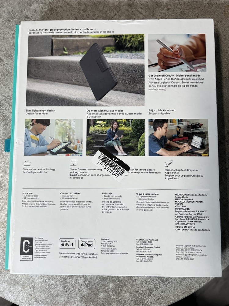 Logitech Rugged Folio iPad 10th Gen Keyboard Case Graphite 920-011295