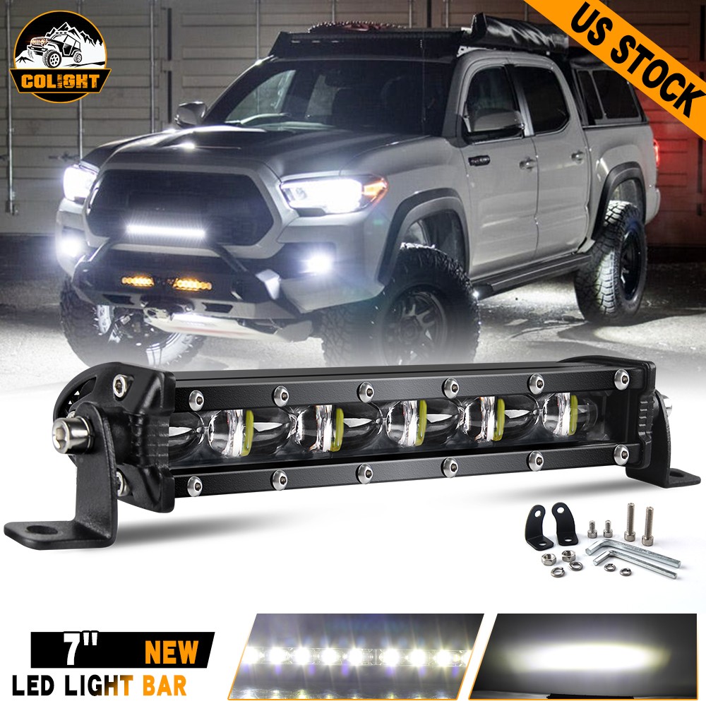 7 inch 24W Spot Flood LED Work Light Bar Fog Lamp Offroad Driving Truck SUV ATV