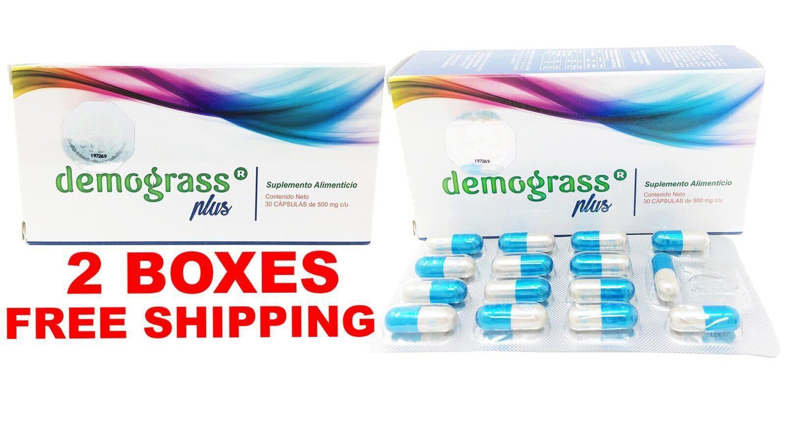 2 Demograss PLUS 60 DAY Supply GUARANTEED Original Demograss 2 MESES 60 CAPSULES
