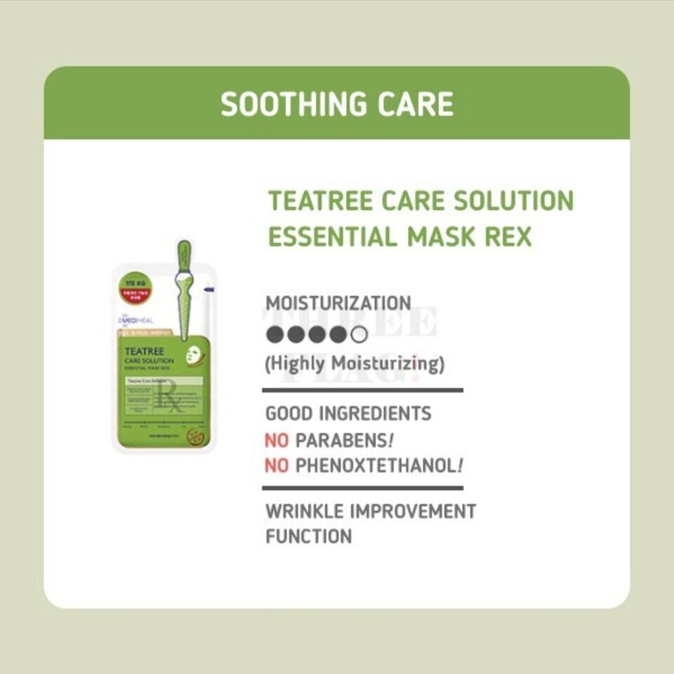 MEDIHEAL Tea Tree Essential Mask 10-Sheets. WITHOUT Box (Exp 2024/02)