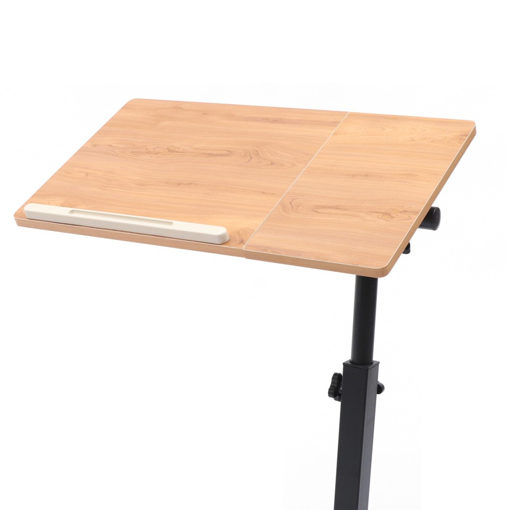 Laptop Desk Office Mobile Computer Stand Rolling Adjustable Table Cart Portable
