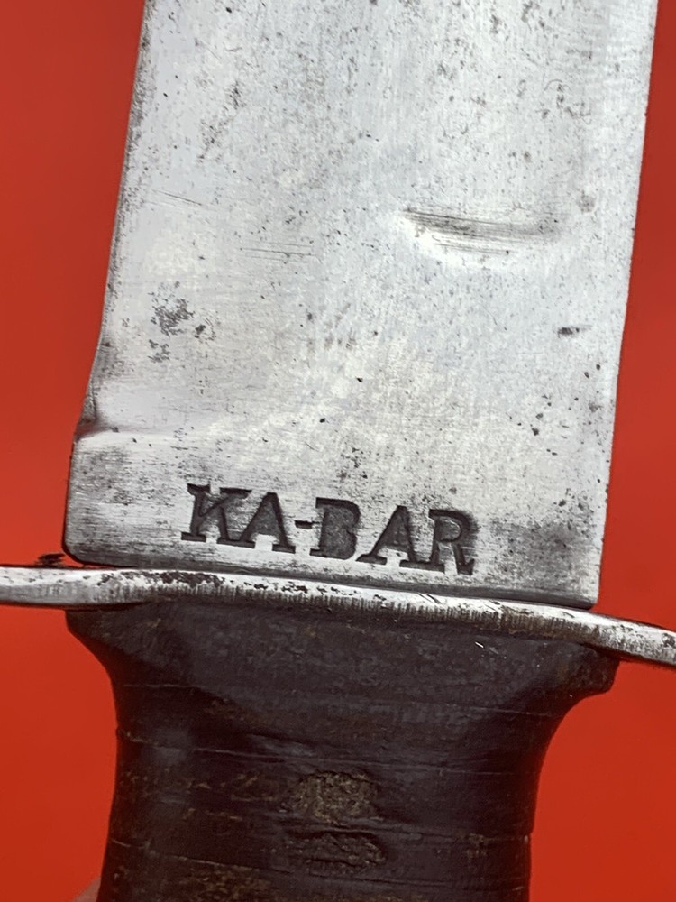 Original WW2 KABAR Fighting Knife USGI Modified Custom Initialed Early Model