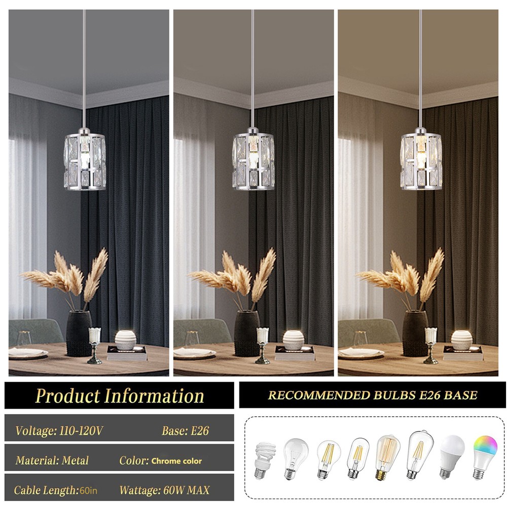 Ceiling-mounted Light, Adjustable Height, Modern Crystal Pendant Light Fixture?