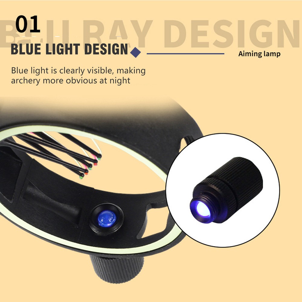 Compound Bow Sight Light Bowlight LED Continuous Adjustable 3/8-32 Thread Sqve