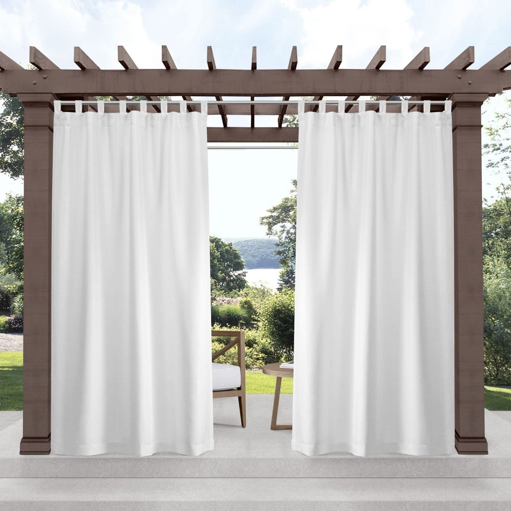 Exclusive Home Cabana Solid Indoor/Outdoor Light Filtering Hook-and-Loop Tab ...