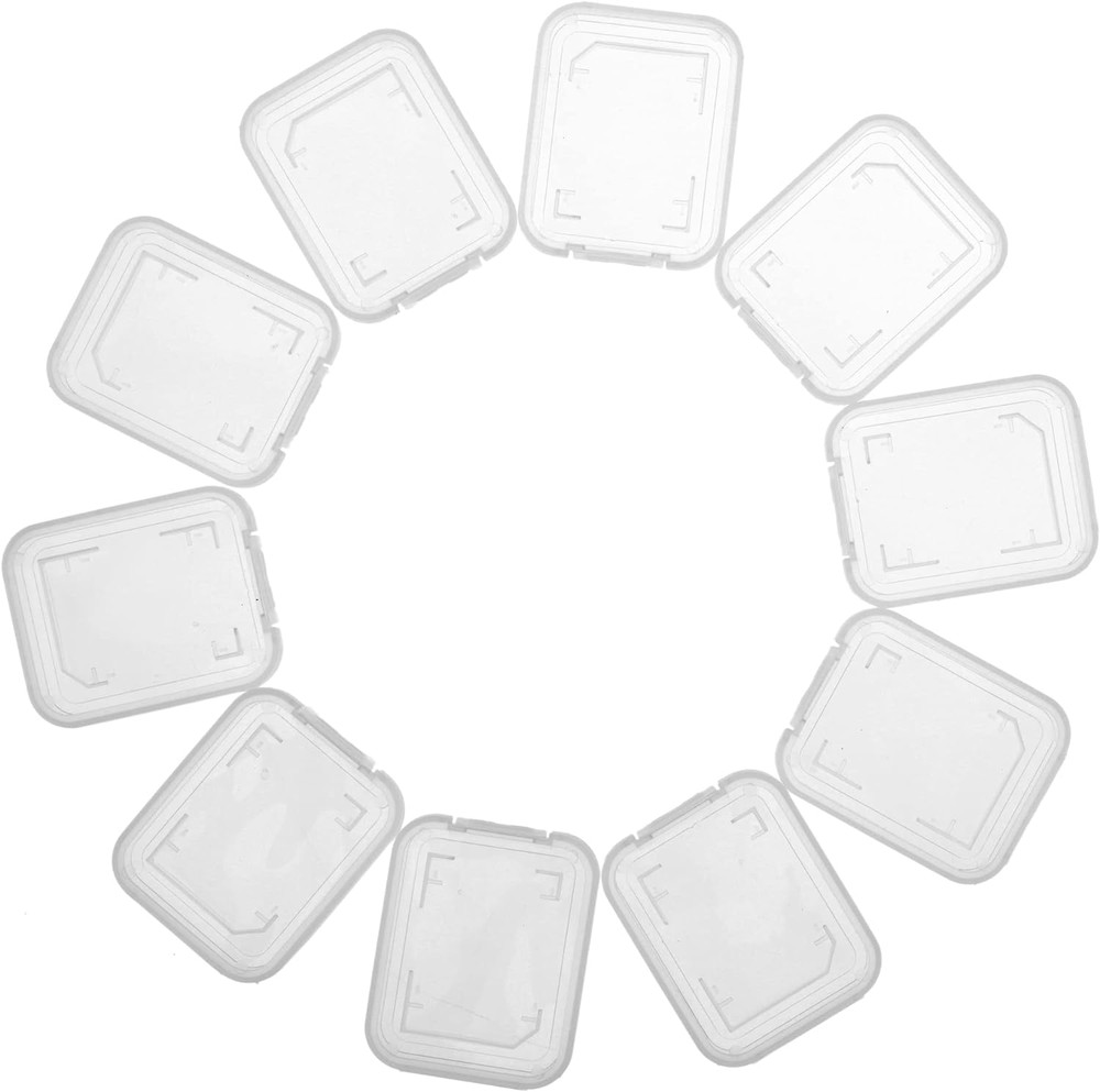 Transparent Standard SD SDHC Memory Card Case Holder Box Storage Boxes (Pack of