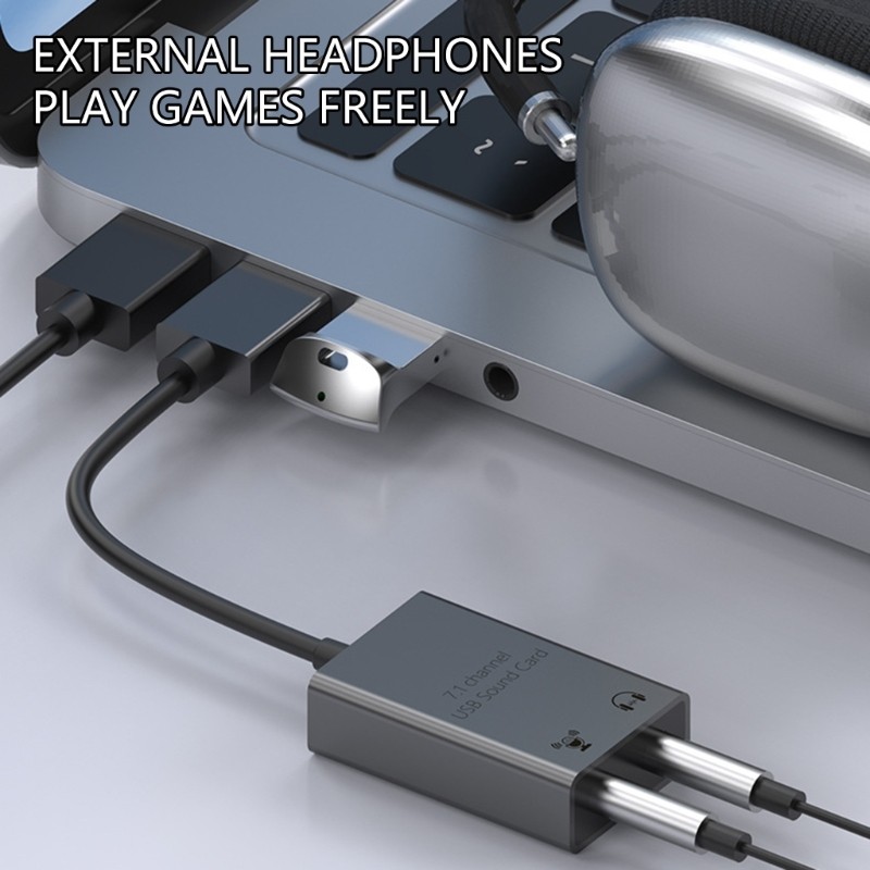 USB External Sound Card For Computer 7.1 Virtual Surround Clear Auditory
