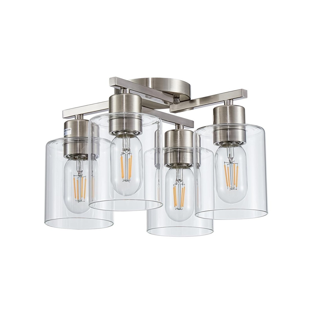 Semi Flush Mount Ceiling Light Kitchen Lighting Fixtures Ceiling Brushed Nick...