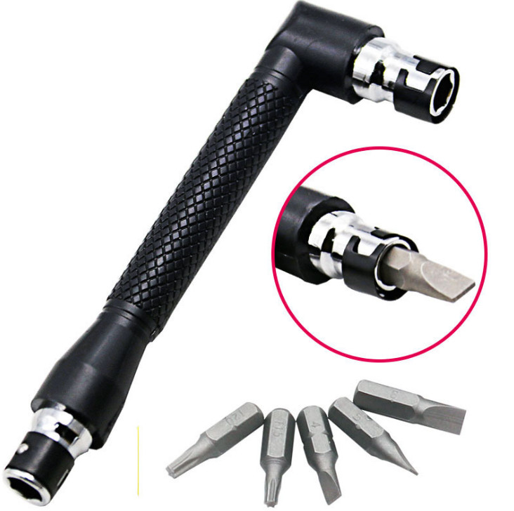 1set L-shaped Socket Extension Screwdriver Sleeve Multi-function Repair Wrench