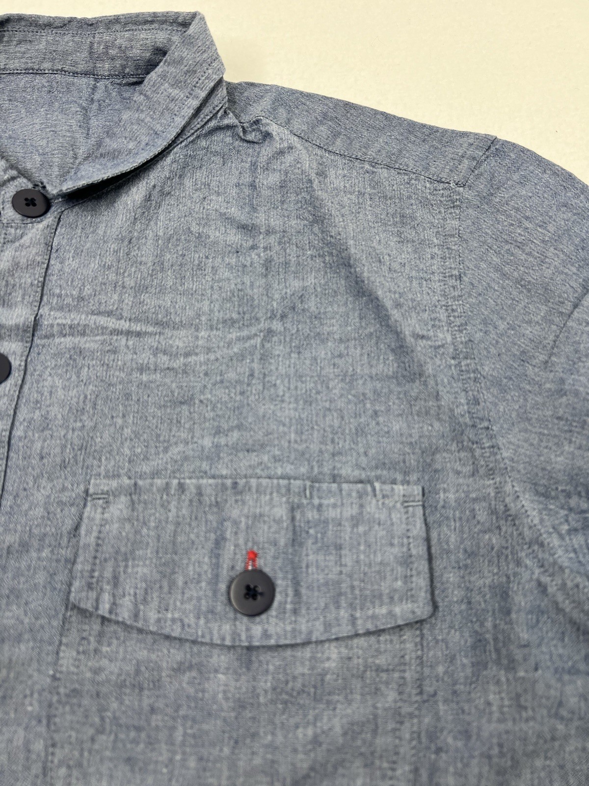 Tilit NYC Shirt Mens Small Blue Short Sleeve Button Down Chef Work Cotton USA