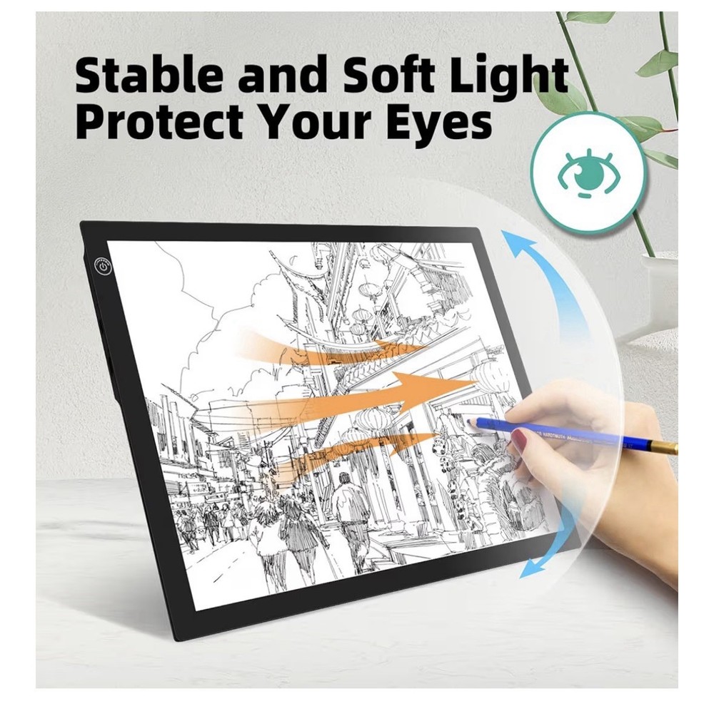 LED Rechargeable Tracing Light Pad A4 Adjustable Brightness USB Wireless