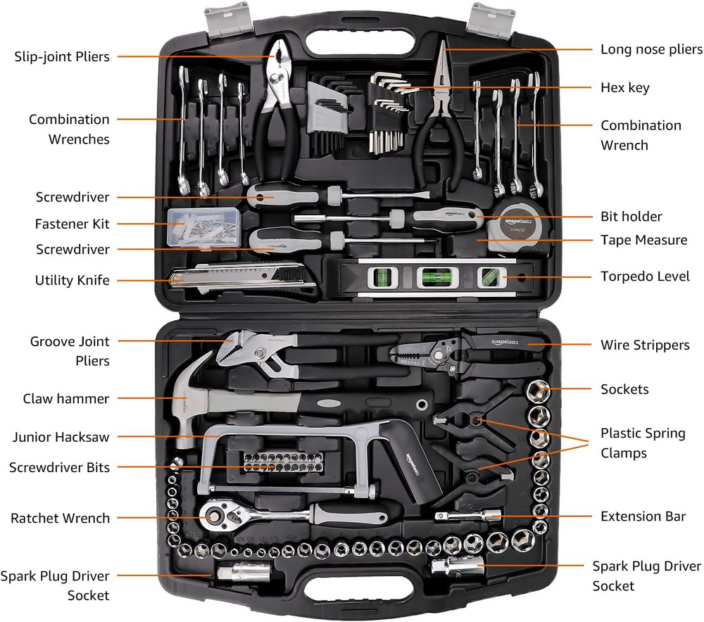 Amazonbasics 173-Piece General Household Hand Tool Set