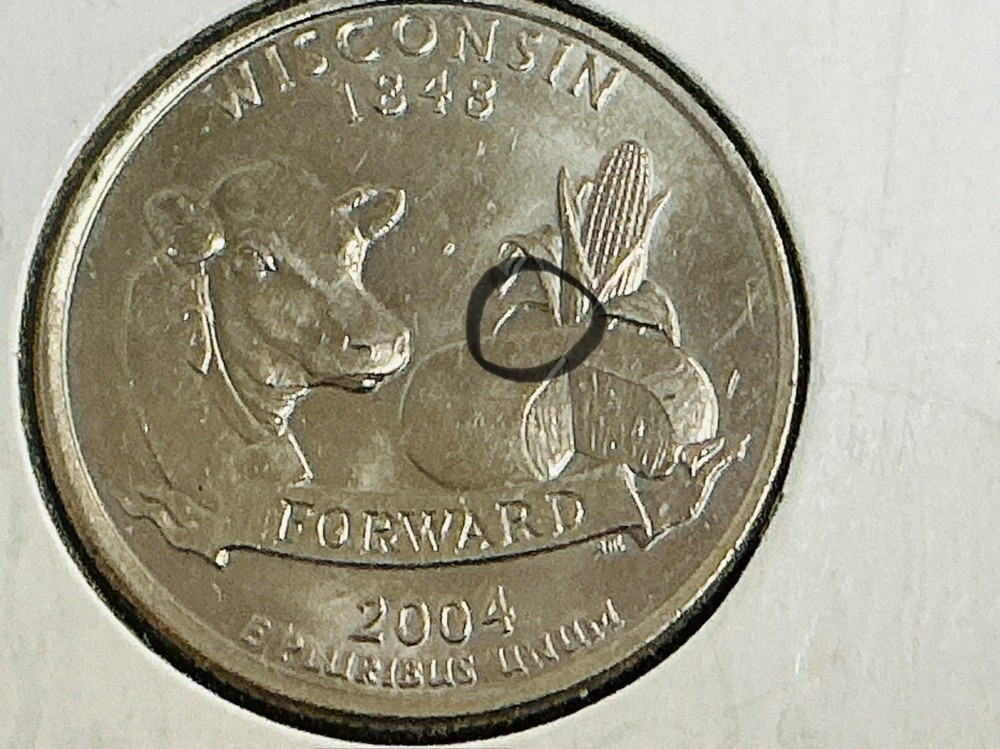 2004-D Washington Quarter - Wisconsin - Low Leaf error - BU.