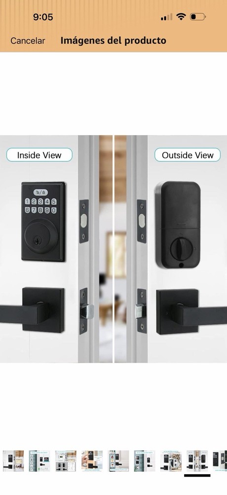 Combination Keypad Smart Door Lock Auto Re-Lock 20 User Codes Keyless Black