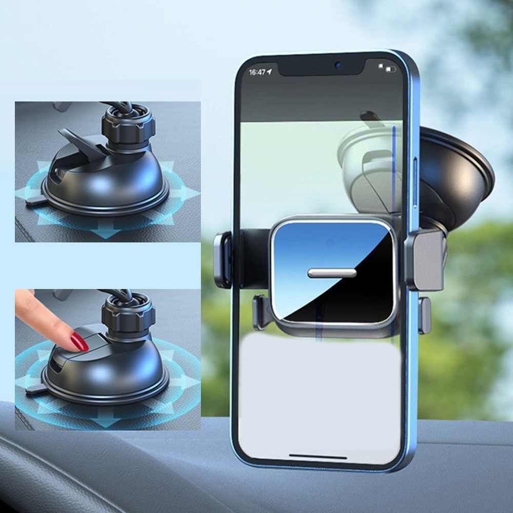 Car Phone Stand with Secure Grip Adjustable Dashboard Holder for Mobile Devices