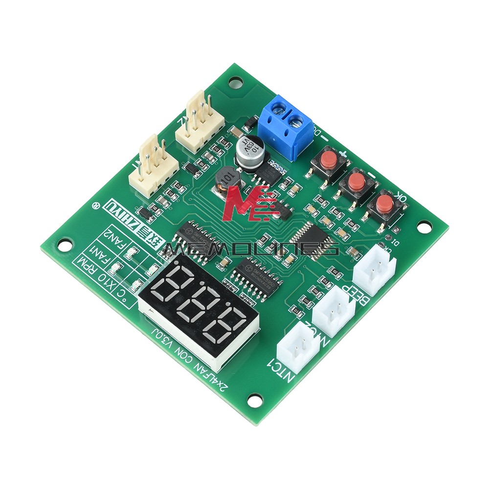 Heat Dissipation PWM 4 Wire Fan Temperature 2-Way Speed Controller Module