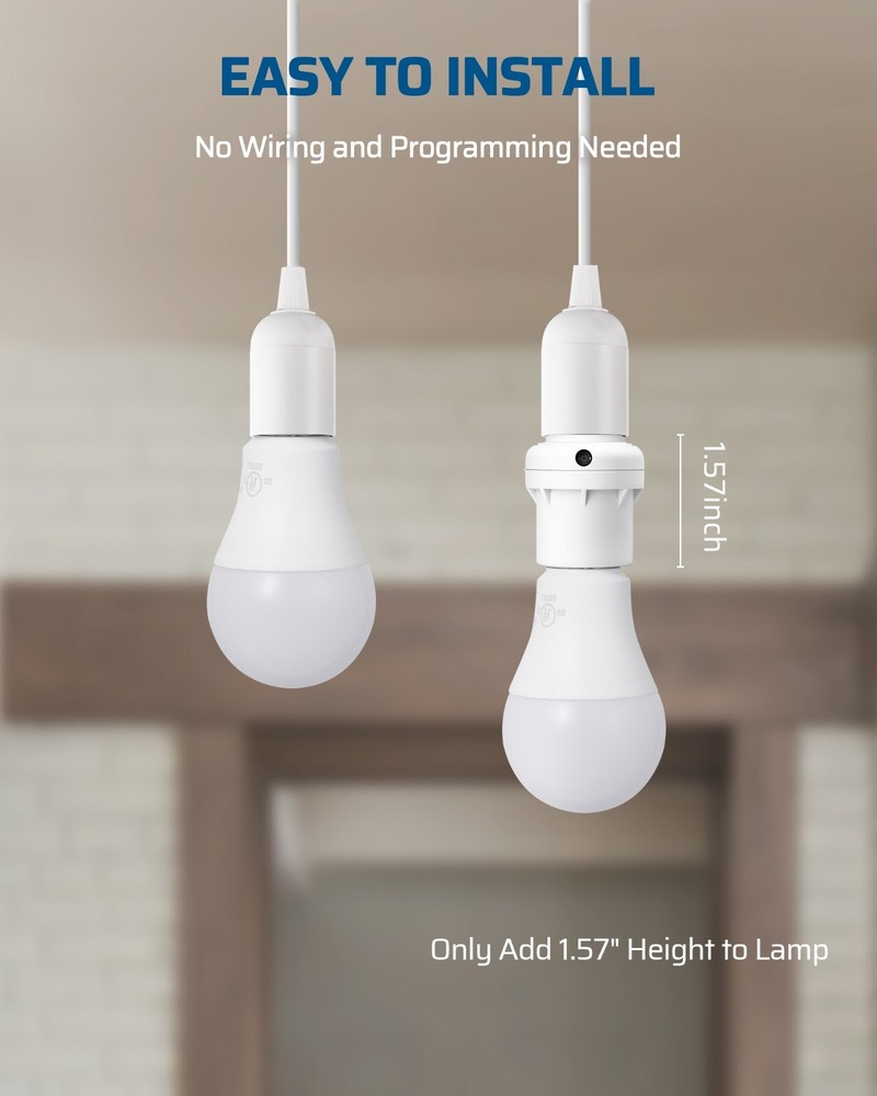 DEWENWILS 2 Pack Light Sensor Socket, Dusk to Dawn 360° Sensor Rotation, E26