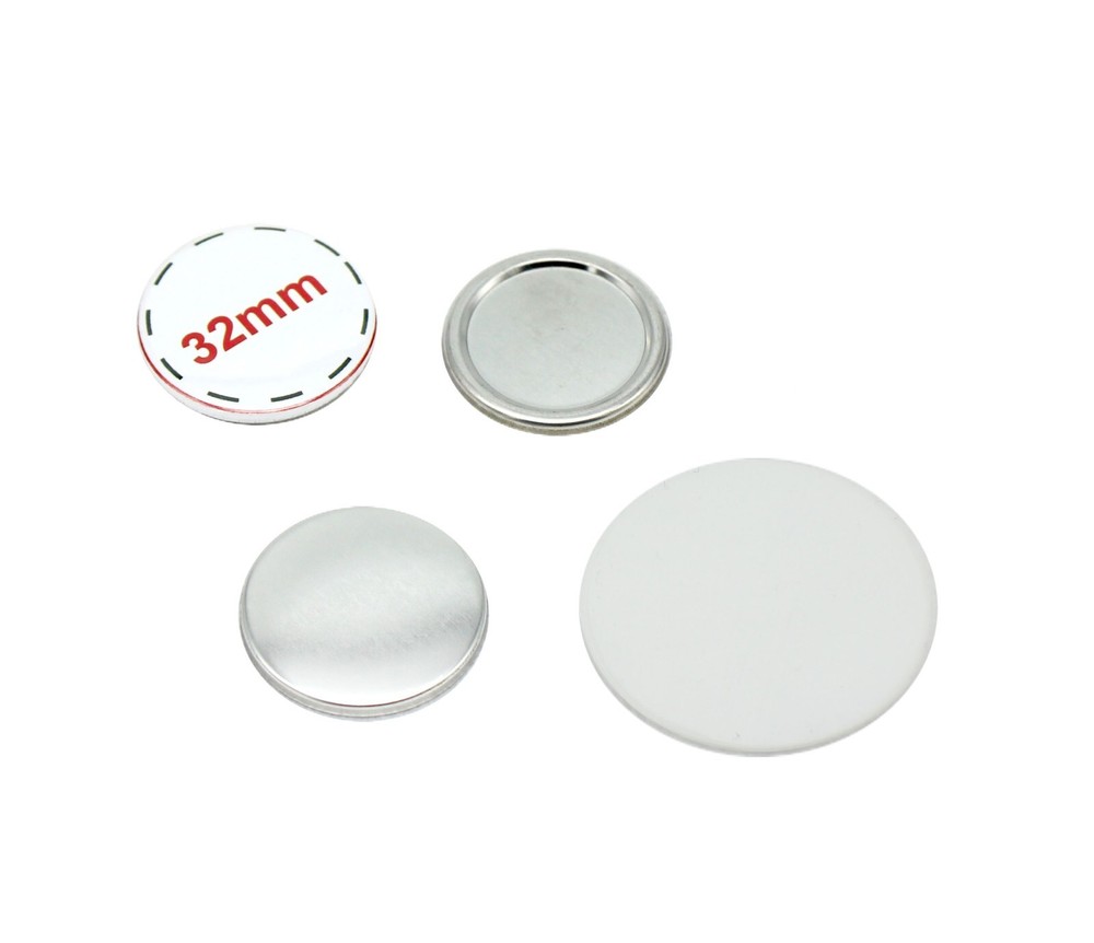 ChiButtons Flat Back Parts - 32mm Round Flat Back Button (100 sets)