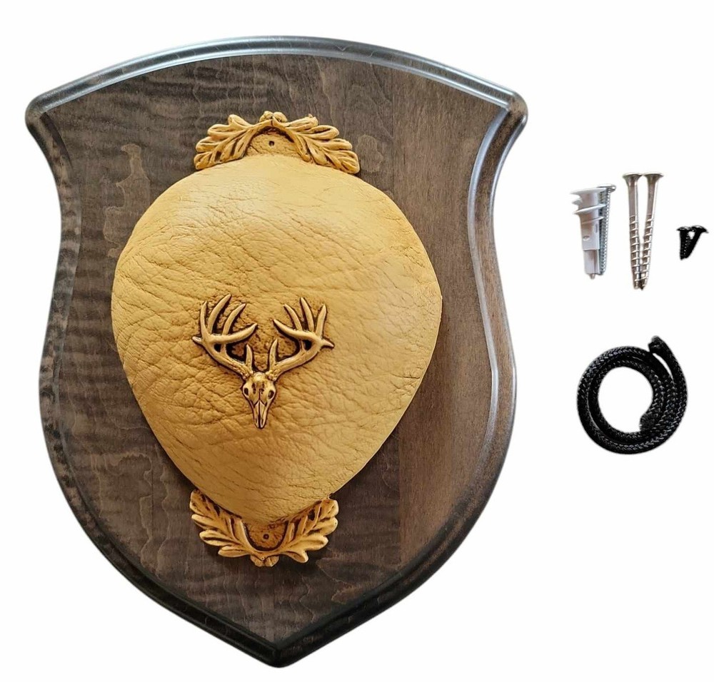 Whitetail Deer Antler Mounting Kit, Solid Wood Plaque,  Includes Hardware