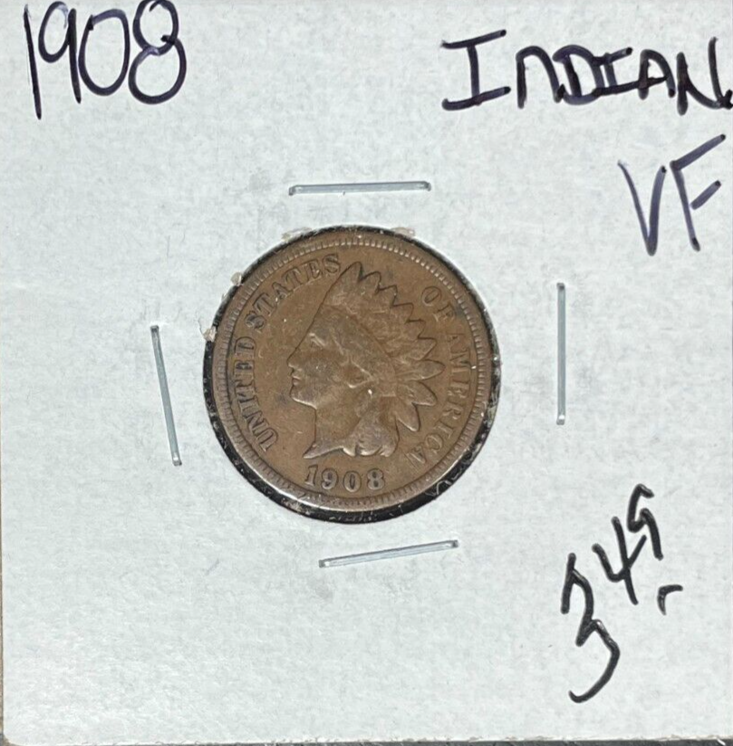1908 INDIAN HEAD CENT ~VERY FINE ~ ~NICE COIN~